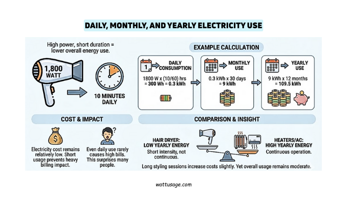 Daily, Monthly, and Yearly Electricity Use