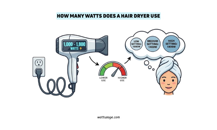 How Many Watts Does A Hair Dryer Use