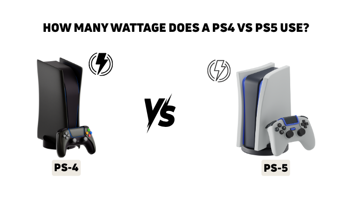 How many wattage does a PS4 Vs PS5 use?