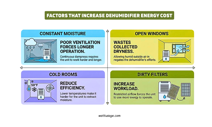 Factors That Increase Dehumidifier Energy Cost 