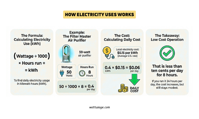 How much electricity does an air purifier use