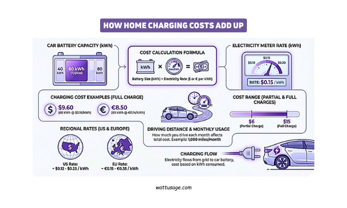cost of charging electric car at home