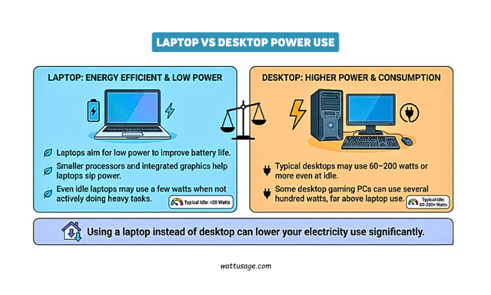 how many watts does a laptop use
