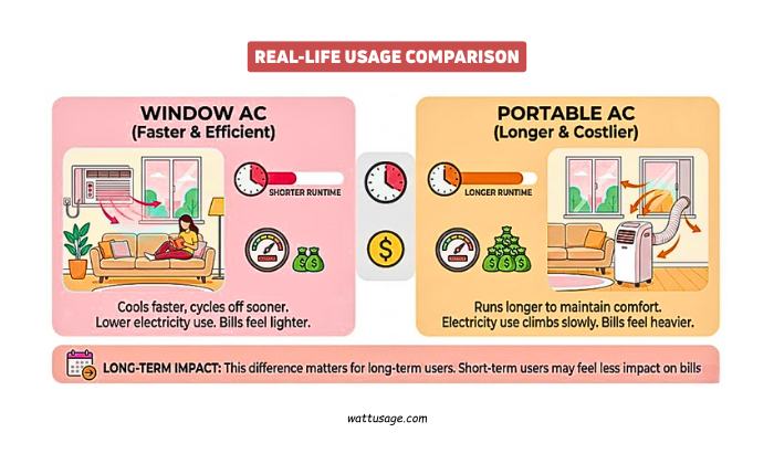 window AC and portable AC units use