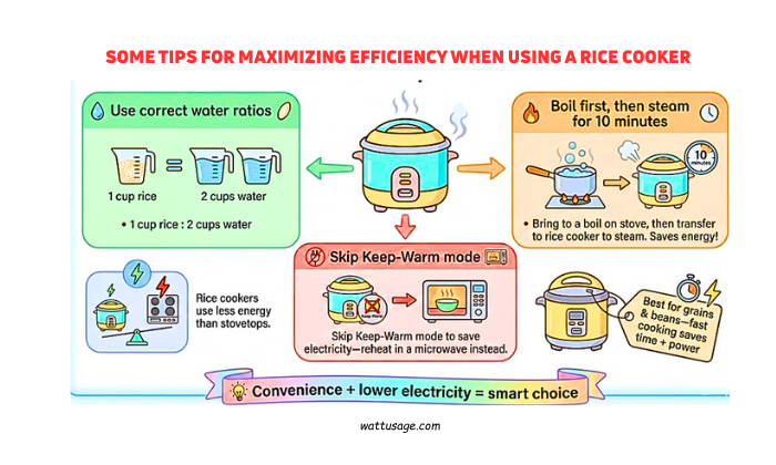 Some tips for maximizing efficiency when using a rice cooker include