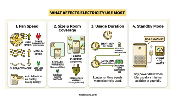 How much electricity does an air purifier use